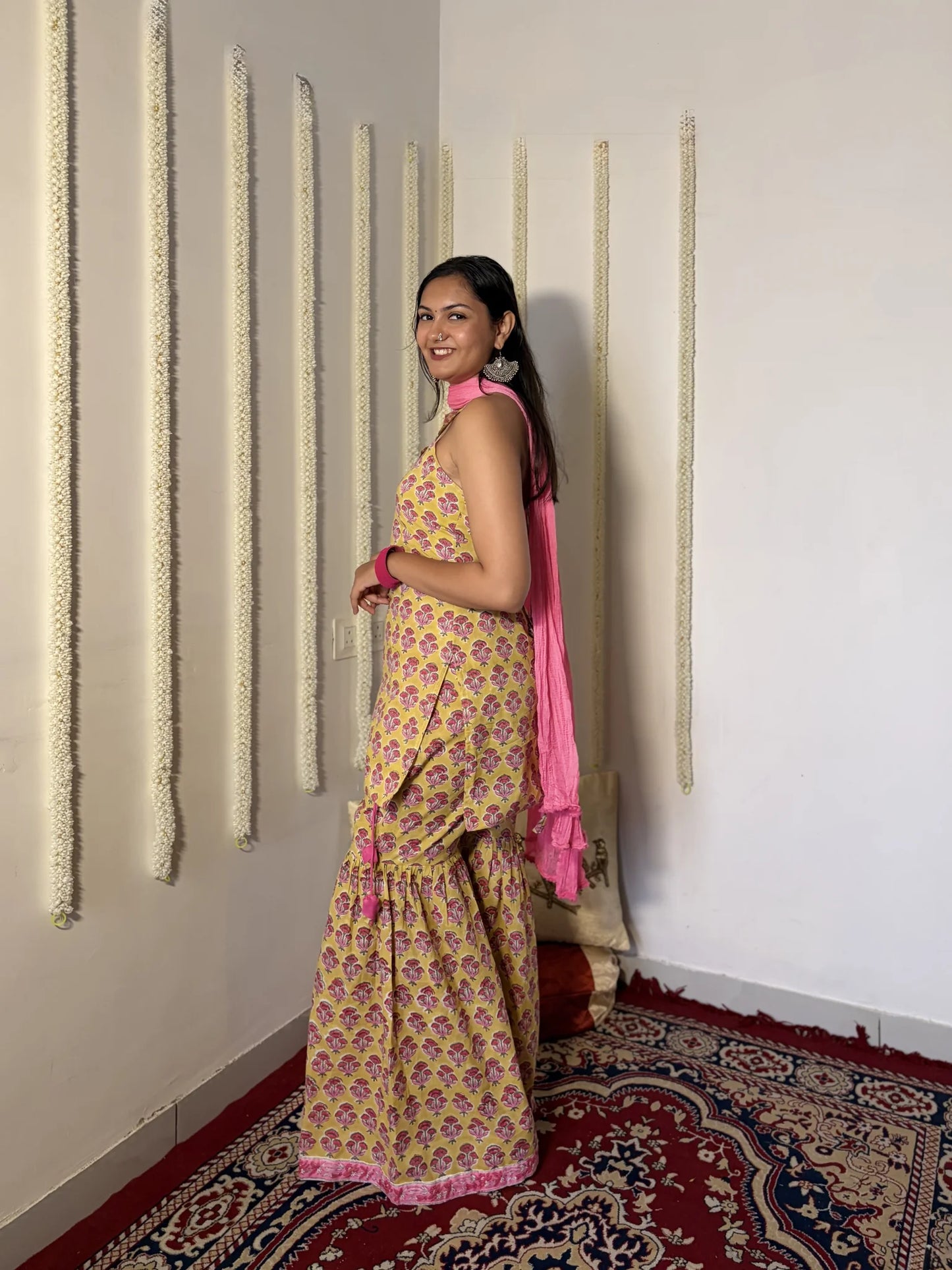 Ada Halter Kurti Sharara Set