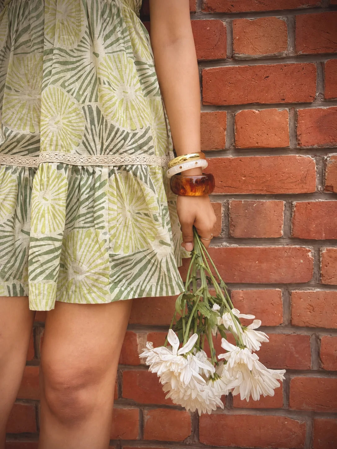 Palm Green Halter Dress