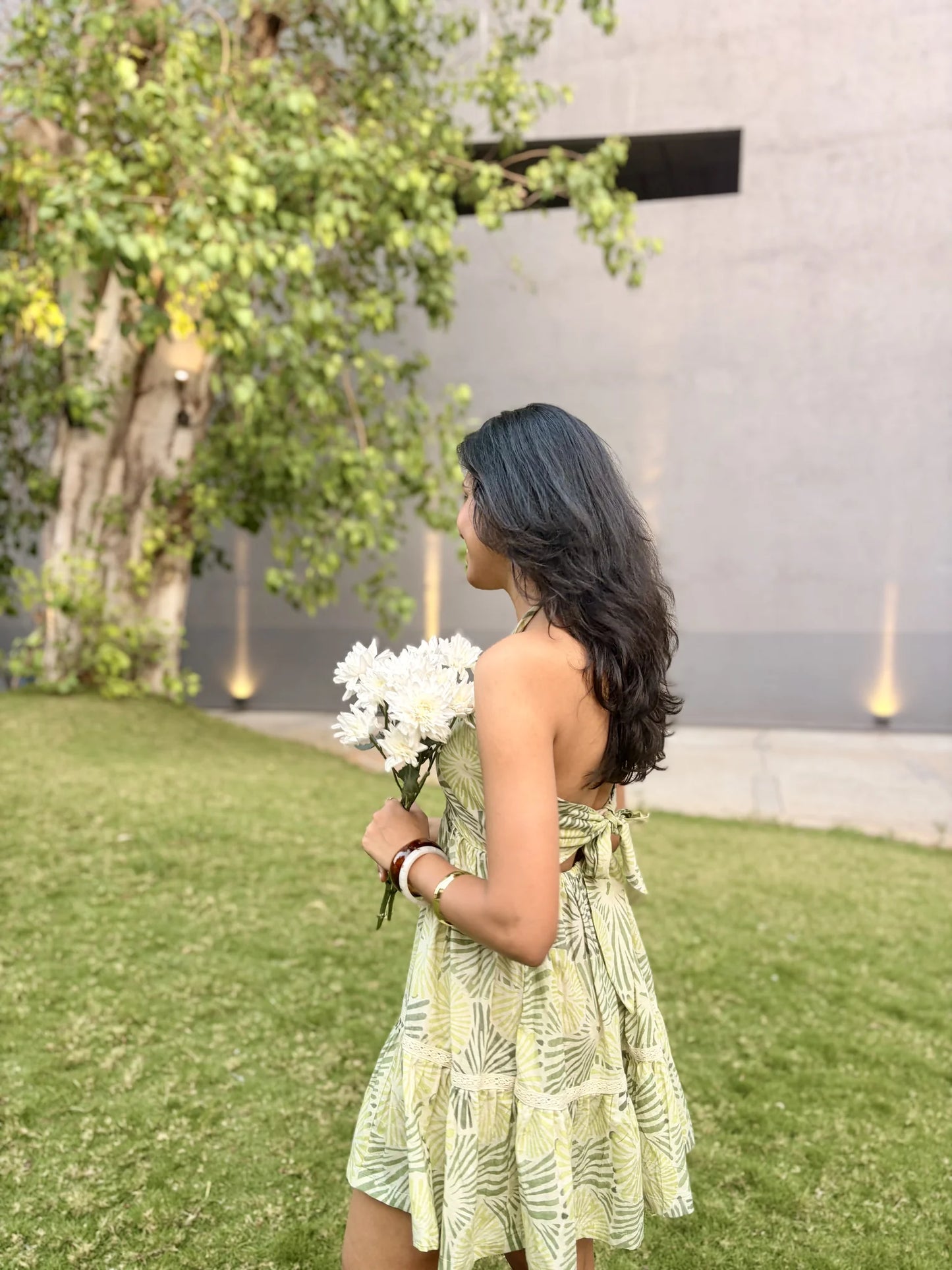 Palm Green Halter Dress