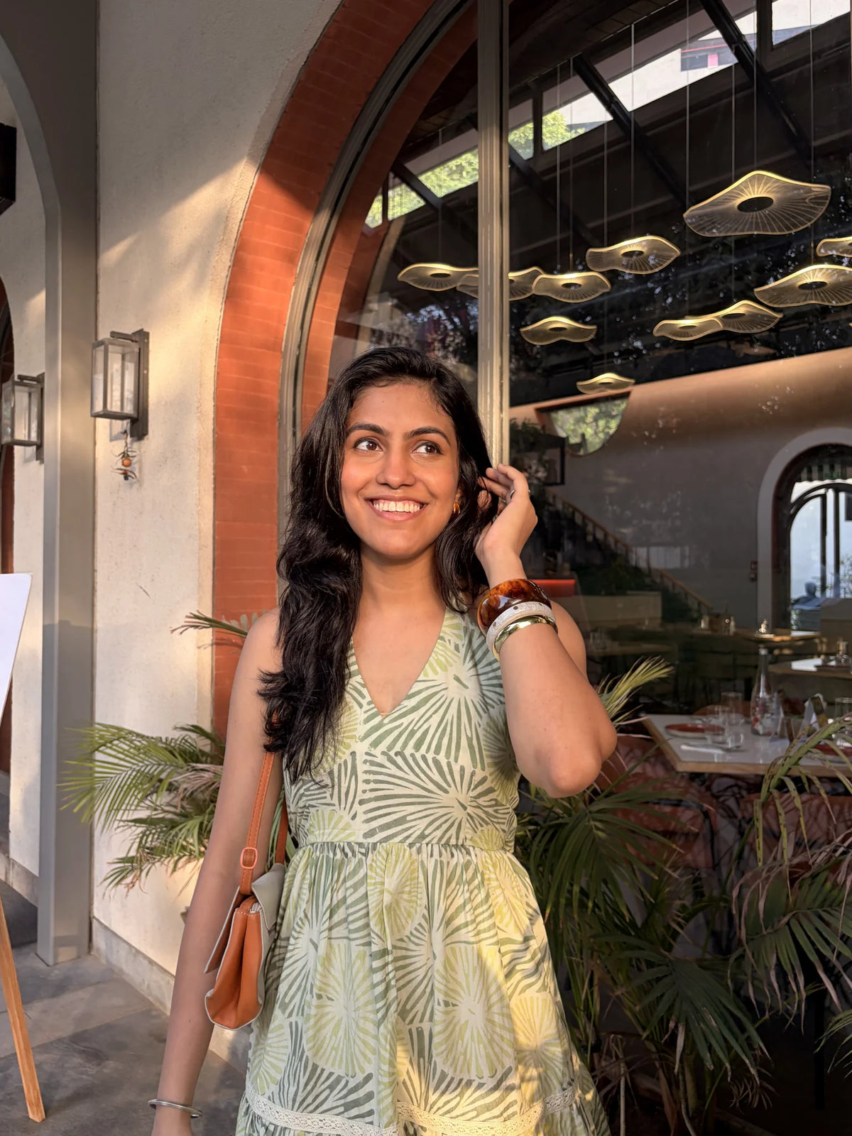 Palm Green Halter Dress