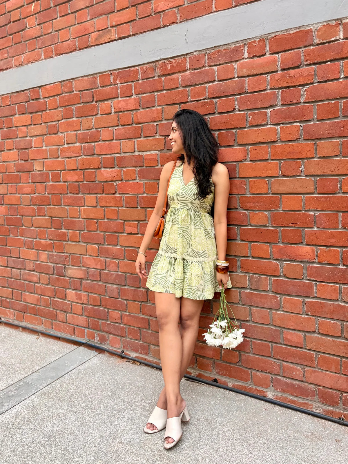 Palm Green Halter Dress